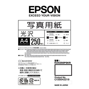Rakuten - 【純正品・新品】エプソン KA4250PSKR　プリンター用写真用紙【光沢】 (A4/250枚)