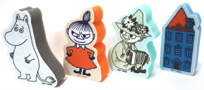 ムーミン スポンジ 4個セット 不織布 キッチン スポンジ キャラクター かわいい 北欧 雑貨 台所 ...