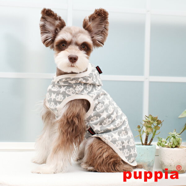 犬服 PUPPIA スカル＆スターデザインパーカー スパロウ -SPARROW-（超小型犬・小型犬用）【犬の服2点購入でメール便送料無料】ドッグウェア 人と犬、犬と飼い主のペアルック パピア サイズS M L