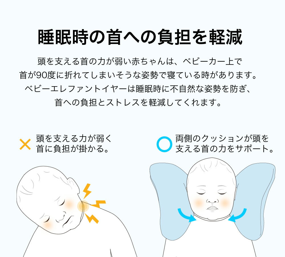 新生児から使えてベビーカー 57 Off チャイルドシート バウンサーで赤ちゃんの頭を適切に支えるかわいいネックピロー 洗濯機okで衛生的 車での長距離移動や出産祝い 出産準備のプレゼントに ギフト 出産祝い ベビーエレファントイヤー レインボー 車 向き癖 ドライブ