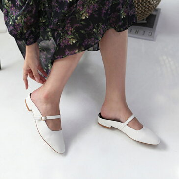 パンプス フラット フロントストラップ ブラック ワインレッド ホワイト ぺたんこ ペタンコ レディース 靴 婦人靴