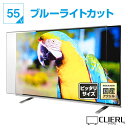 液晶テレビ保護パネル ノングレアUVブルーライトカット 55インチ【ピッタリサイズ 固定ストッパー付 非光沢 映込み …