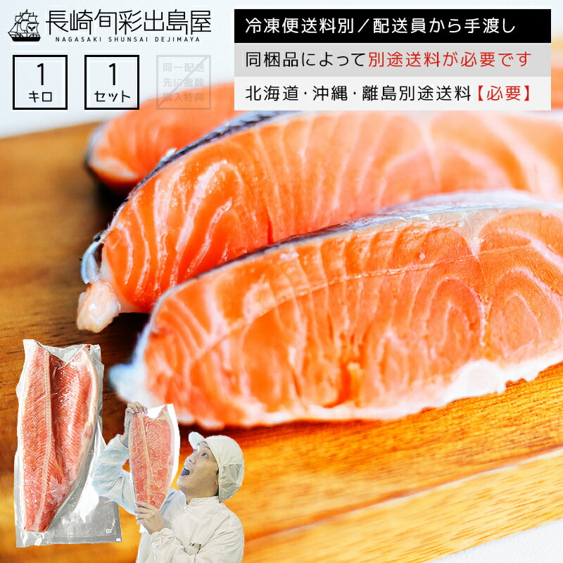 【冷凍便送料別】【業務用】定塩 銀鮭フィレ(片身) 約1kg 同梱品によって別途送料必要 北海道・沖縄県・離島配送で別…