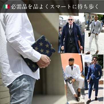 イタリア製 本革 クラッチバッグ メンズ 革 レディース 小さめ 結婚式 必需品 セカンドバッグ レザー スター 星 ブランド ブラック ネイビー 黒 誕生日 プレゼント ギフト 軽量 手帳入れ ブランド 送料無料