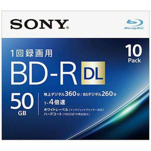 SONY 録画用BD-R DL 片面2層 50GB 4倍速対応 10枚入 10BNR2VJPS4 ソニー 〈10BNR2VJPS4〉