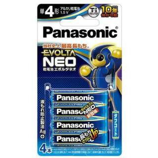 Panasonic 乾電池エボルタネオ単4形4本パック LR03NJ/4B パナソニック 〈LR03NJ4B〉