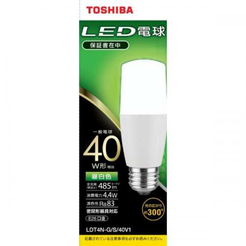 【5/15までポイント3倍】東芝 TOSHIBA LED電球 一般電球形 485lm(昼白色相当)LDT4N-G/S/40V1 〈LDT4NGS40V1〉 1