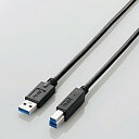 ELECOM USBケーブル USB3.0 A-Bタイプ スタンダード 2m ブラック USB3-AB20BK エレコム 〈USB3AB20BK〉