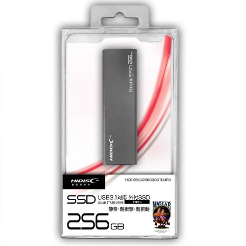 ハイディスク HIDISC USB3.1 Type-C対応外付けSSD 256GB HDEXSSD256G30CJP3 〈HDEXSSD256G30CT〉