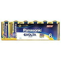 Panasonic 乾電池エボルタ単2形6本パック LR14EJ/6SW パナソニック 〈LR14EJ6SW〉