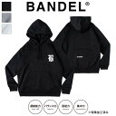 BANDEL バンデル フーディー Oldenglish Hoodie BAN-HD028 ブラック ヘザーグレー ホワイトトップス 長袖 ロゴ メンズ 男性 プリント ビッグシルエット 裏起毛 レディース 女性 ドロップショルダー