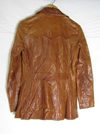 70年代製　EAST WEST　LEATHER　イーストウエスト　レザー　テーラードジャケット　9　古着　ヴィンテージ【レディース】【MEDIUM】【中古】