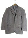 フランス製 Harris Tweed ハリスツイード 3釦 テーラードジャケット ブラウン Lサイズ位【中古】【メンズ】【LARGE】