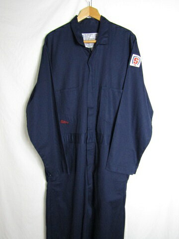 FRC681 オールインワン Flame Resistant Workwear 難燃性　ネイビー ワッペン Lサイズ 【中古】【LARGE】【メンズ】