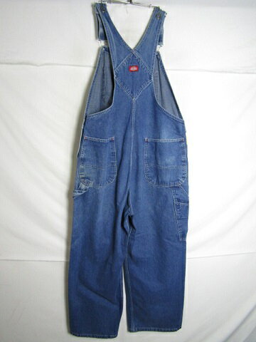 W42 L28 Dickies ディッキーズ　デニムオーバーオール【中古】【LARGE】【メンズ】