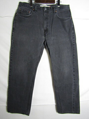 W38 L32 Levi's リーバイス 505 デニムパンツ ブラック レギュラーフィット【中古】【大きいサイズ】【メンズ】