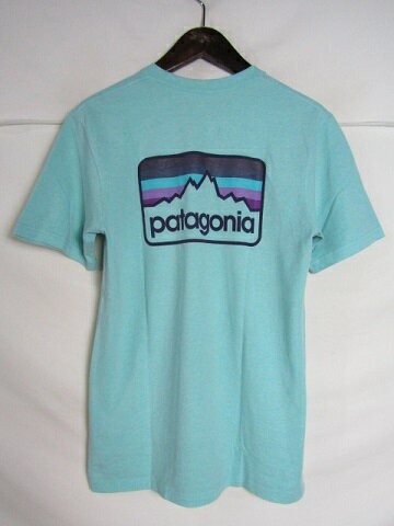 Patagonia　パタゴニア バックロゴプリント Tシャツ 39045 　Sサイズ　グリーン【SMALL】【メンズ】【中古】
