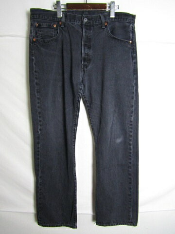 W38 L32 Levi's リーバイス　501　デニムパンツ　ブラック ストレート　Rのみタブ【中古】【大きいサイズ】【メンズ】