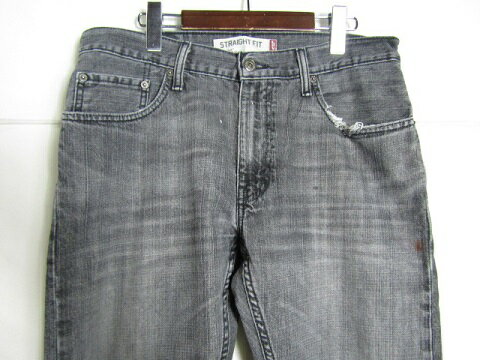 W31インチ L30 Levi's リーバイス　505　ブラックデニムパンツ　ストレートフィット　先染め【中古】【SMALL】【メンズ】