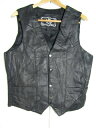 JR Gunuine Leather レザーベスト ブラック 36 Sサイズ【メンズ】【中古】【SMALL】
