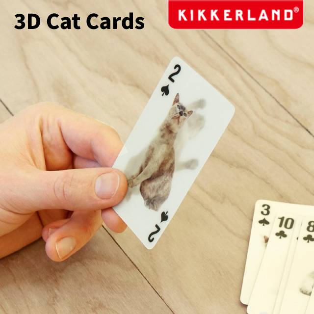 キッカーランド トランプ 猫 3D 立体 ネコ プレゼント Kikkerland 3D CAT Cards【メール便対応】 【あす楽】