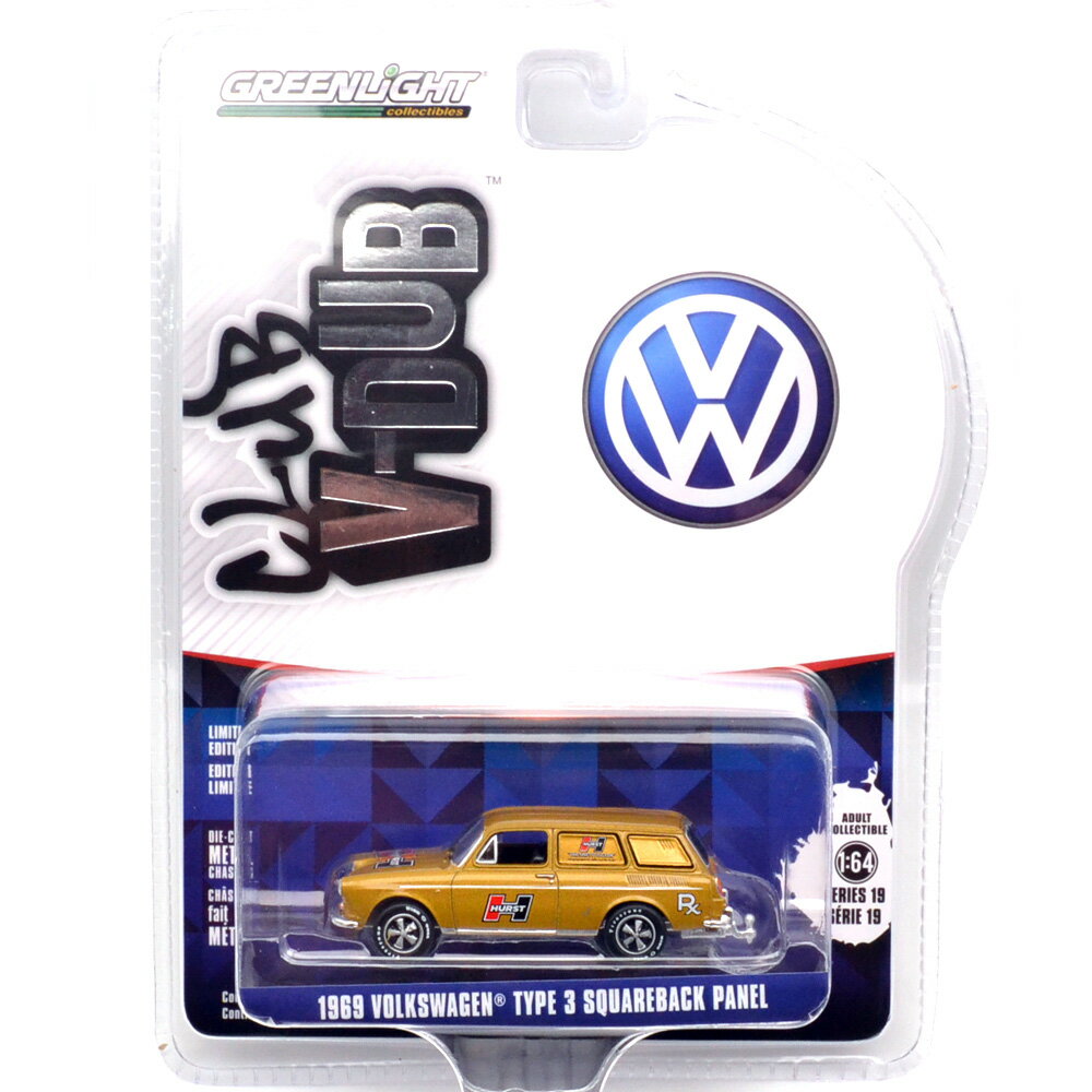GREENLIGHT1/64 1969 VOLKSWAGEN TYPE3 SQUAREBACK PANEL - HURST 1969 フォルクスワーゲン・タイプ3　スクエアバック・パネル - ハーストCLUB V-DUBS SERIES 19