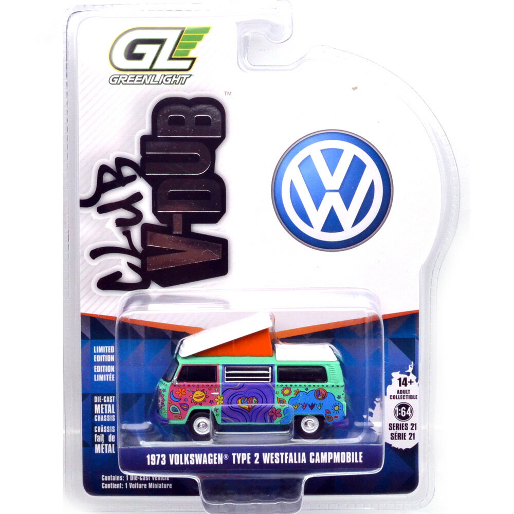 GREENLIGHT 1973 VOLKSWAGEN TYPE2 WESTFALIA CAMPMOBILE　1973フォルクスワーゲン・タイプ2 ウェストファリア キャンピングカー　CLUB V-DUBS SERIES 21