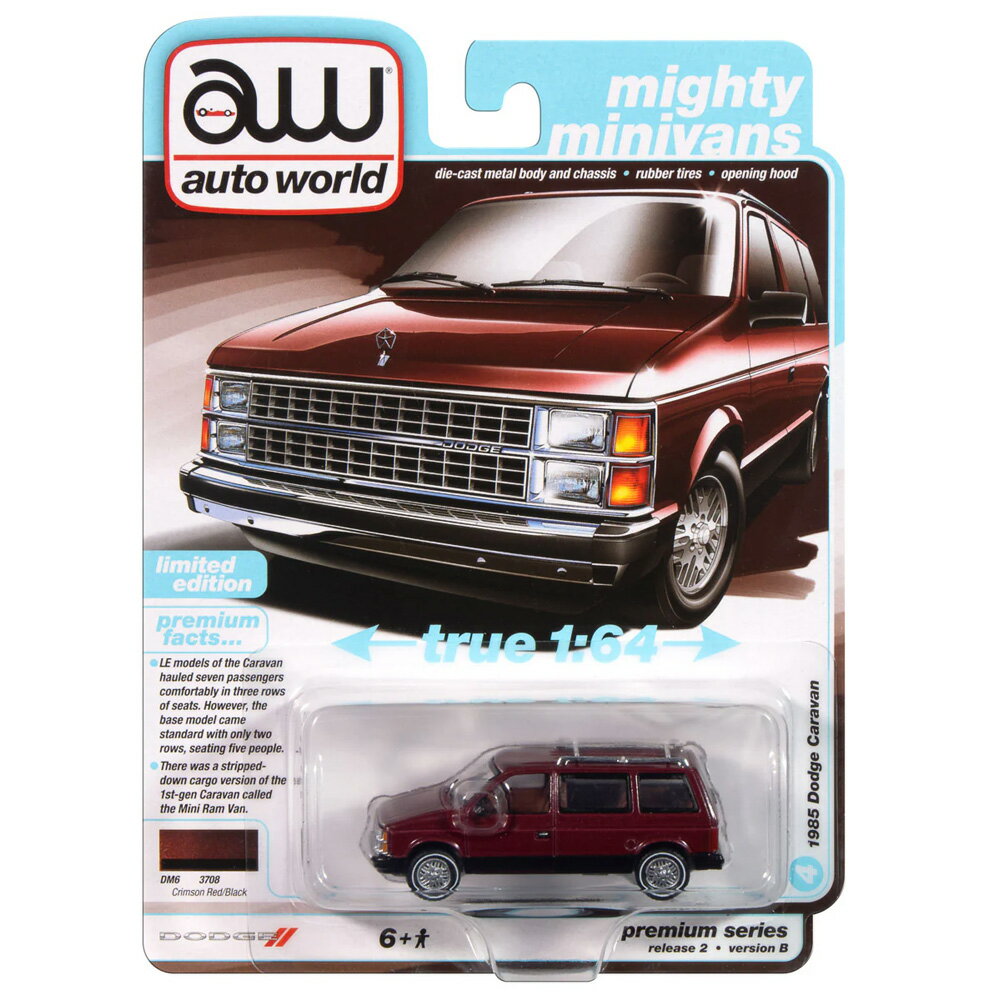 Auto World Premium 2024 Release 21985 DODGE CARAVAN (CRIMSON RED)1985 å...