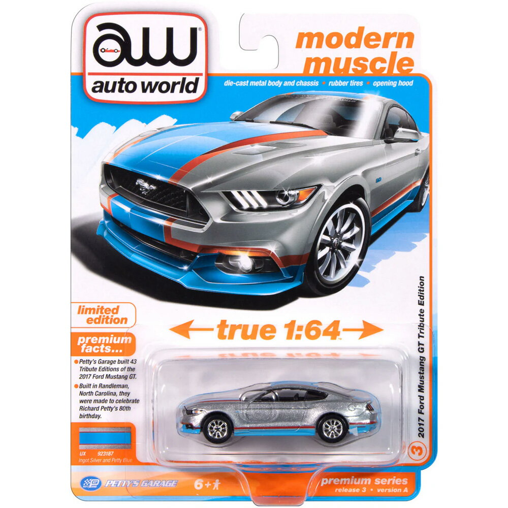 Auto World Premium 2024 Release 3 2017 FORD MUSTANG GT TRIBUTE EDITION (INGOT SI...