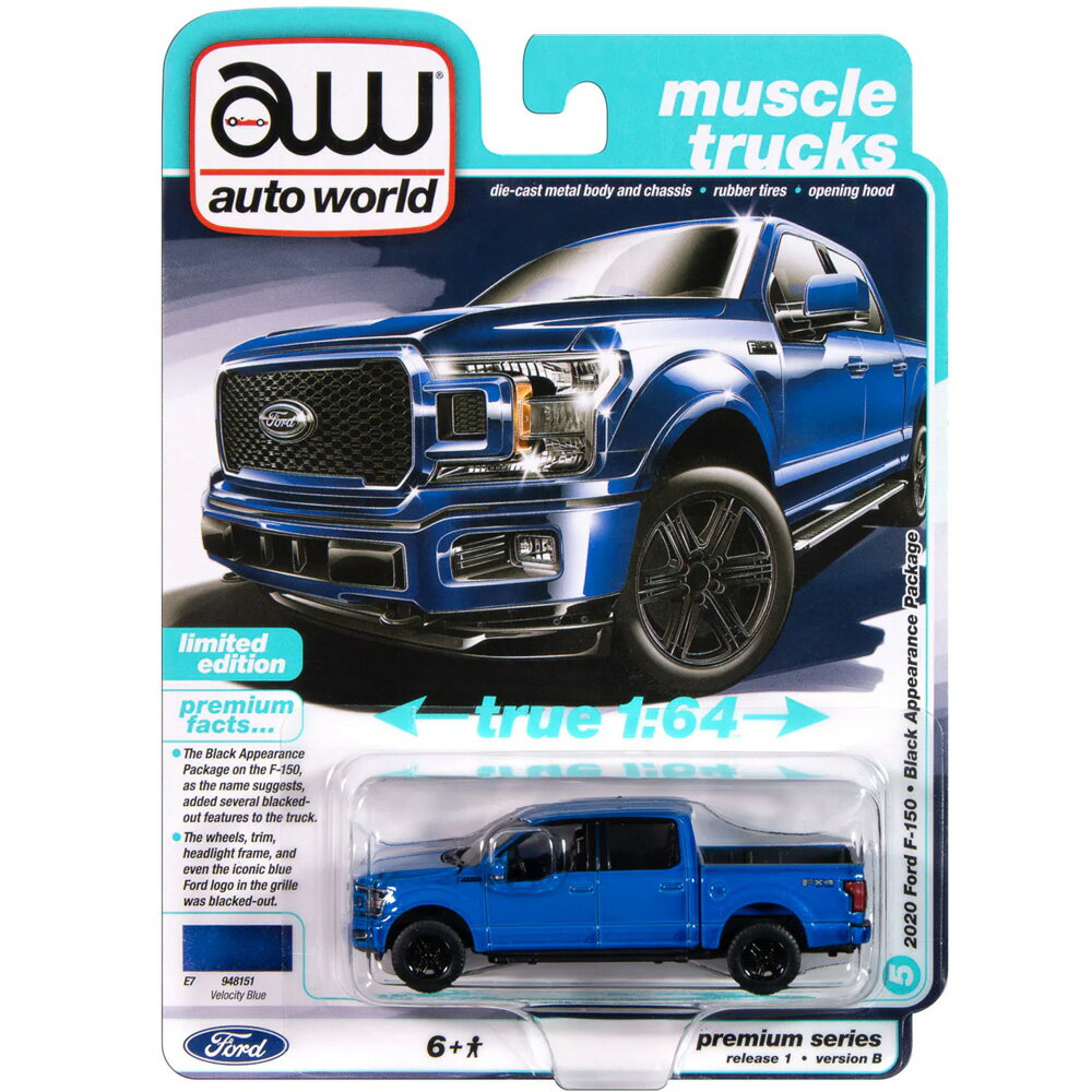 Auto World2020 FORD F-150 BLACK APPEARANCE PAKAGE (VELOCITY BLUE)2020 ե F-15...
