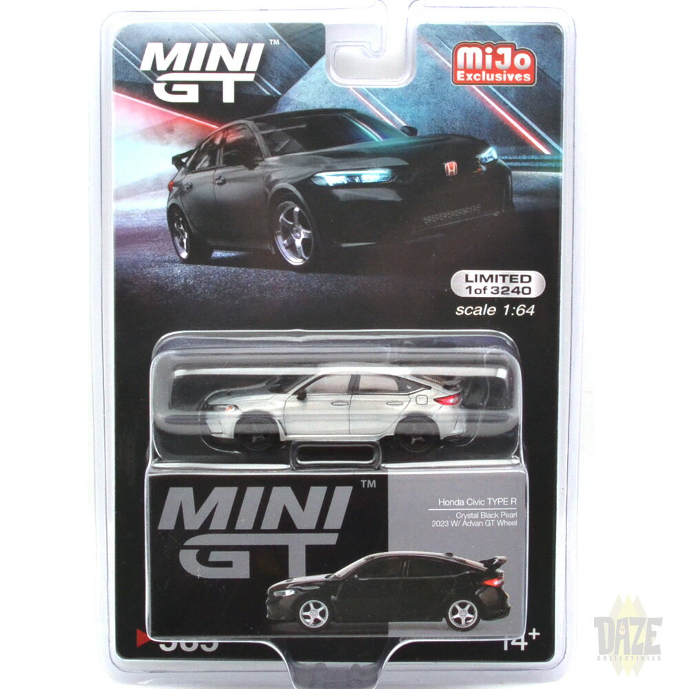 MiJo TOYS EXCLUSIVE - HONDA CIVIC TYPE R (CRYSTAL PEAL BLACK) W/ADVAN GT WHEEL　 CHASE CAR　MiJo 限定 - ホンダ・シビック・タイプR (クリスタル・パール・ブラック)　ウィズ　アドバン GT ホイール チェイスカー