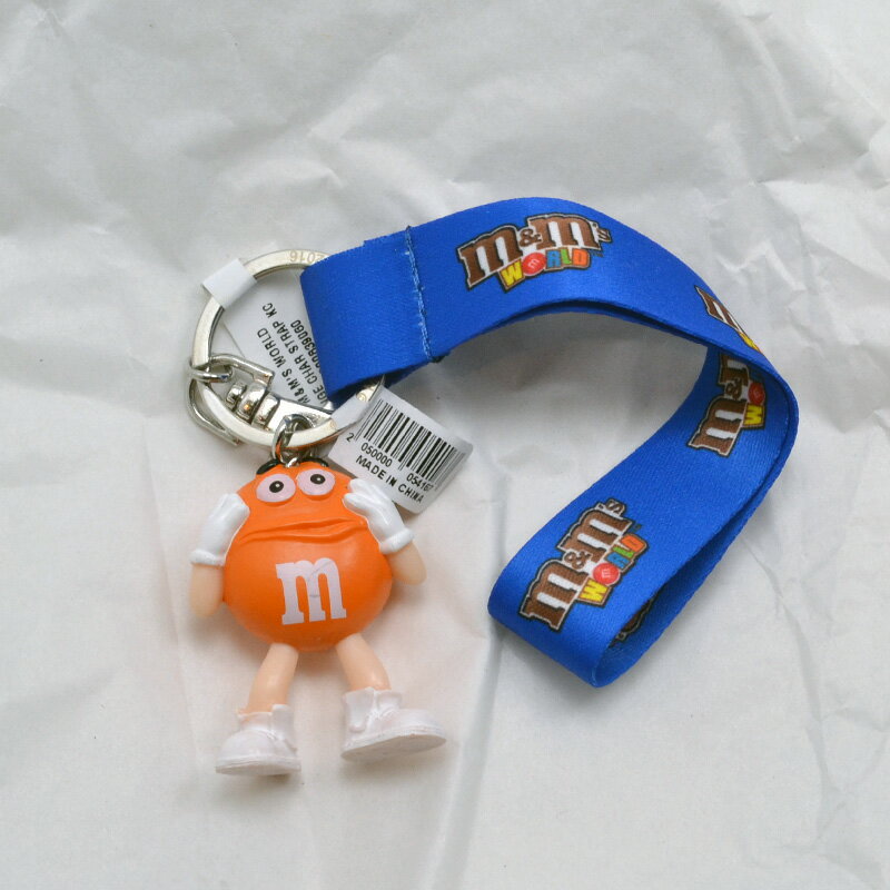 m&m s KEY CHAIN ORANGE ストラップ付き キーチェーン/キーホルダー オレンジ