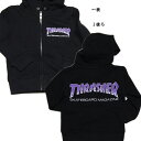 ★SALE★THRASHER スラッシャー KIDS キッズ BOYS ボーイズ ZIP UP HOODIES PARKA ジップアップ パーカ