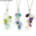【FLAVIE FURST】ガーネット・ぺリドット・ブルートパーズ <ペンダント>fla-chsh ペンダント ネックレス フランス製 シルバー ガーネット ペリドット トパーズ おしゃれ かわいい レディース ギフト 誕生石