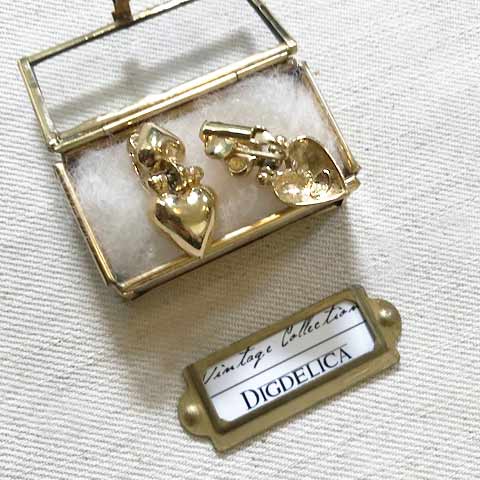 DIGDELICAの【GIVENCHY】ジバンシイ　ヴィンテージハートイヤリング　Vintage EARRING GOLD v1443【DIGDELICA】UESD中古品年代物　ジバンシー　ディデリカ｜アングル2
