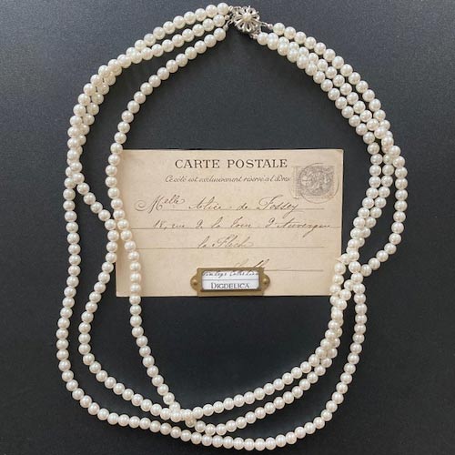 一点物ヴィンテージセレクトパールネックレス　コスチュームジュエリーv1620【DIGDELICA】VINTAGEPEARL NECKLACE ディデリカ UESD中古品年代物　結婚式　卒業式　入学式