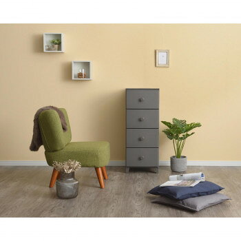 チェスト 4段 日本製 国産 ポップ かわいい タンス 洋服たんす 整理タンス 収納チェスト カラーチェスト マルチチェスト 収納ケース 衣装ケース 洋服収納 収納ボックス 衣類収納 タオル収納 サニタリー収納 収納 洗面所収納 浴室収納 ランドリー ダーク グレー [2]