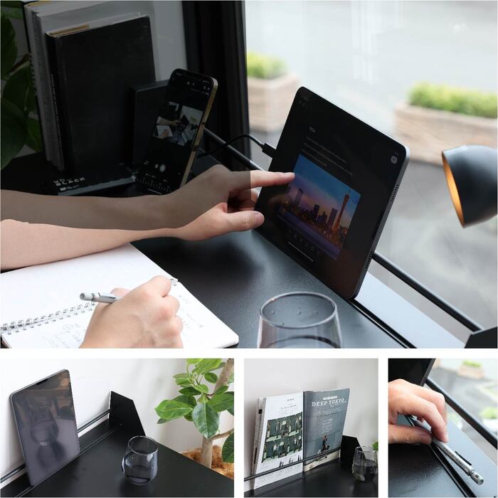 パソコンデスク 90cm 机 シンプルデスク ワークデスク 簡易デスク デスク 机 書斎 パソコンデスク PCデスク コンパクト タブレット スタンド 卓上 ブックスタンド クリップライト おしゃれ スタイリッシュ 省スペース 仕事机 ワークスペース リモートワーク 勉強机 disu-10022376 一期一家具 サンプル画像3