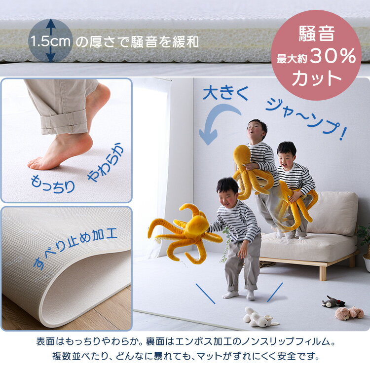 ロールマット フロアマット クッションマット 子供 防音 プレイマット 防水 1.5cm ...