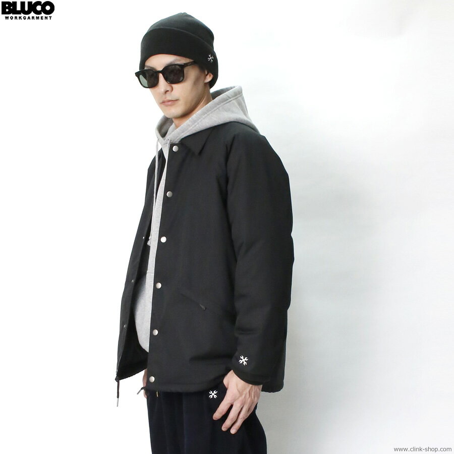 ブルコ BLUCO QUILTING COACH JACKET (BLACK) [1351] コーチジャケット ラグランスリーブ 撥水加工 高密度T/C生地 中綿入りキルティング