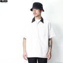 ブルコ BLUCO STANDARD WORK SHIRT S/S (WHITE-STRIPE) 143-21-108 メンズ トップス ワークシャツ 半袖