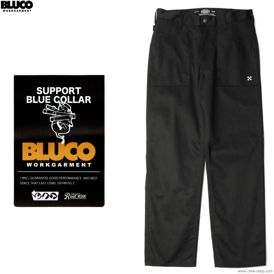 2025年春新作 BLUCO ブルコ ワークパンツ メンズ オールシーズン ポリエステル65％ 綿35％ ブラック M-XL BLUCO SAILOR WORK PANTS (BLACK) [151-41-008] ボトムス チノ スタンダード 定番 セーラーパンツ