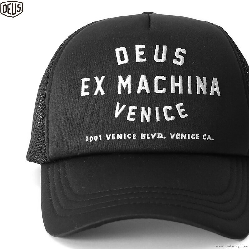 DEUS EX MACHINA デウス エクス マキナ DEUS EX MACHINA VENICE ADDRESS TRUCKER (BLACK) メンズ CAP