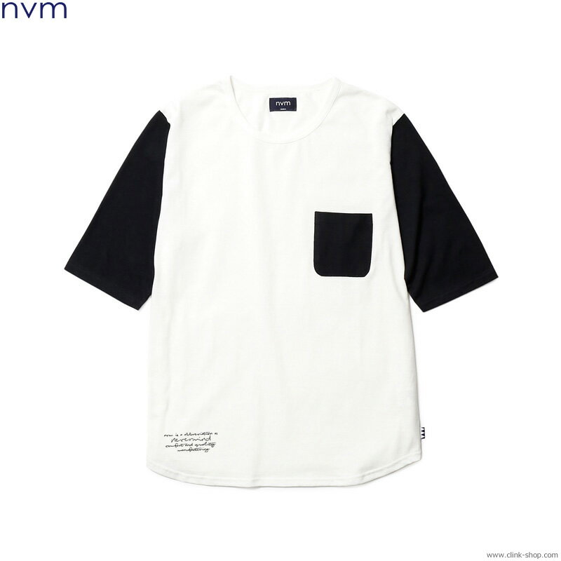 NVM エヌブイエム NVM BB 1/2 T LTD. "NEVERMIND"  メンズ Tシャツ 5分袖 ホワイト