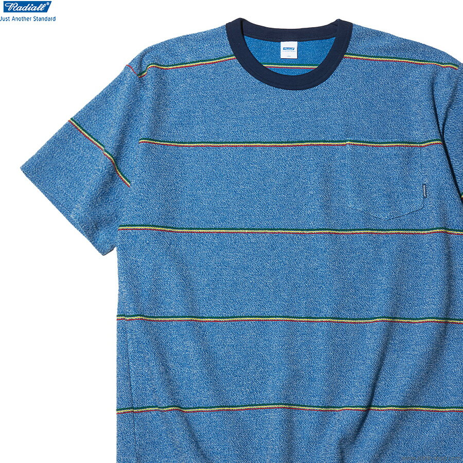 RADIALL ラディアル RADIALL EL CAMINO - CREW NECK T-SHIRT S/S (BLUE)  メンズ Tシャツ 半袖 ルーズ ゆったり オーバーサイズ