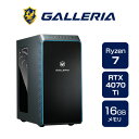 ゲーミングPC デスクトップPC 新品 パソコン GALLERIA ガレリア XA7R-R47T Ryzen 7 5700X RTX4070Ti 1TB SSD 16GBメモリ Windows 11 Home 13264-4631