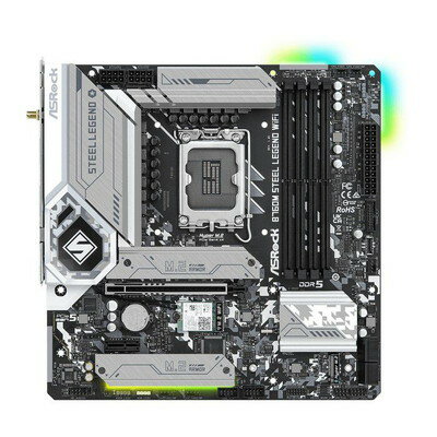 ASRock アスロック / B760M Steel Legend WiFi / チップセット:B760 / フォームファクタ:Micro ATX / メモリ:DDR5 / [B760MSteelLegendWiFi] / 4710483941795 / マザーボード