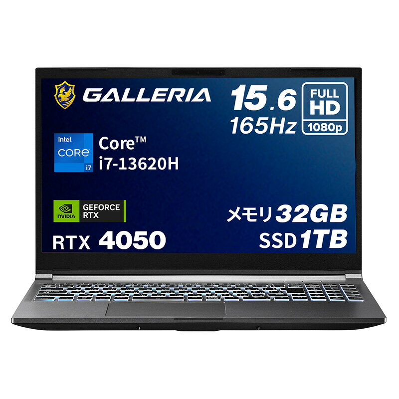 ガレリア ゲーミングノートPC ノートパソコン Core i7-13620H RTX 4050 メモリ 32GB / SSD 1TB Windows 11 Home 15.6インチ 165Hz GALLERIA RL7C-R45-5N 20320-3406