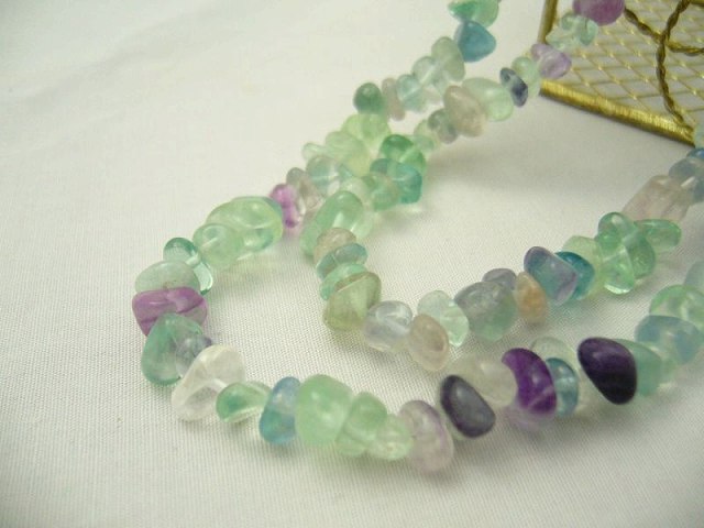 ビーズクラブ フローライト 蛍石 サザレ 40cm 天然石 連売り パワーストーン ブレスレット