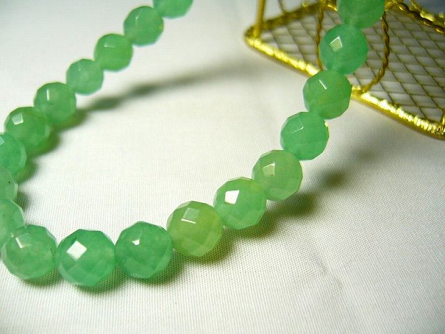 ビーズクラブ グリーンアベンチュリン 多面カット 8mm 天然石 連売り パワーストーン ブレスレット
